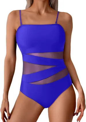 Monokini Swimsuits for Women Sexy Backless One Piece Tummy Control Bathing Suits Summer Full Coverage Monokini Beach Swimwear