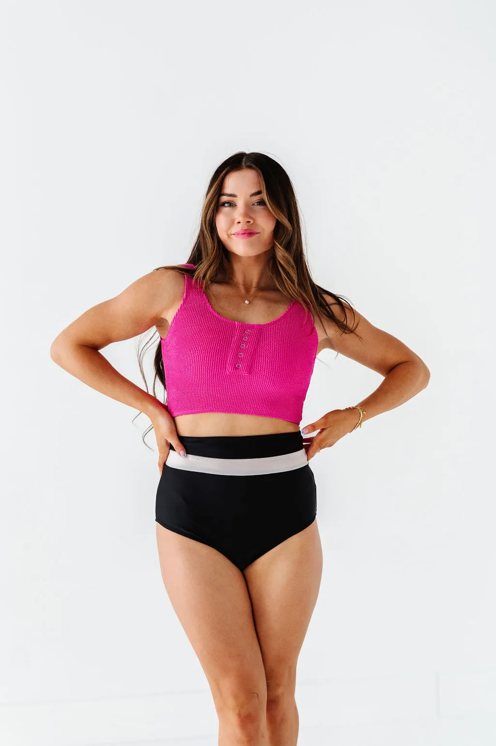 Monroe High Waisted Bottoms in Black & White