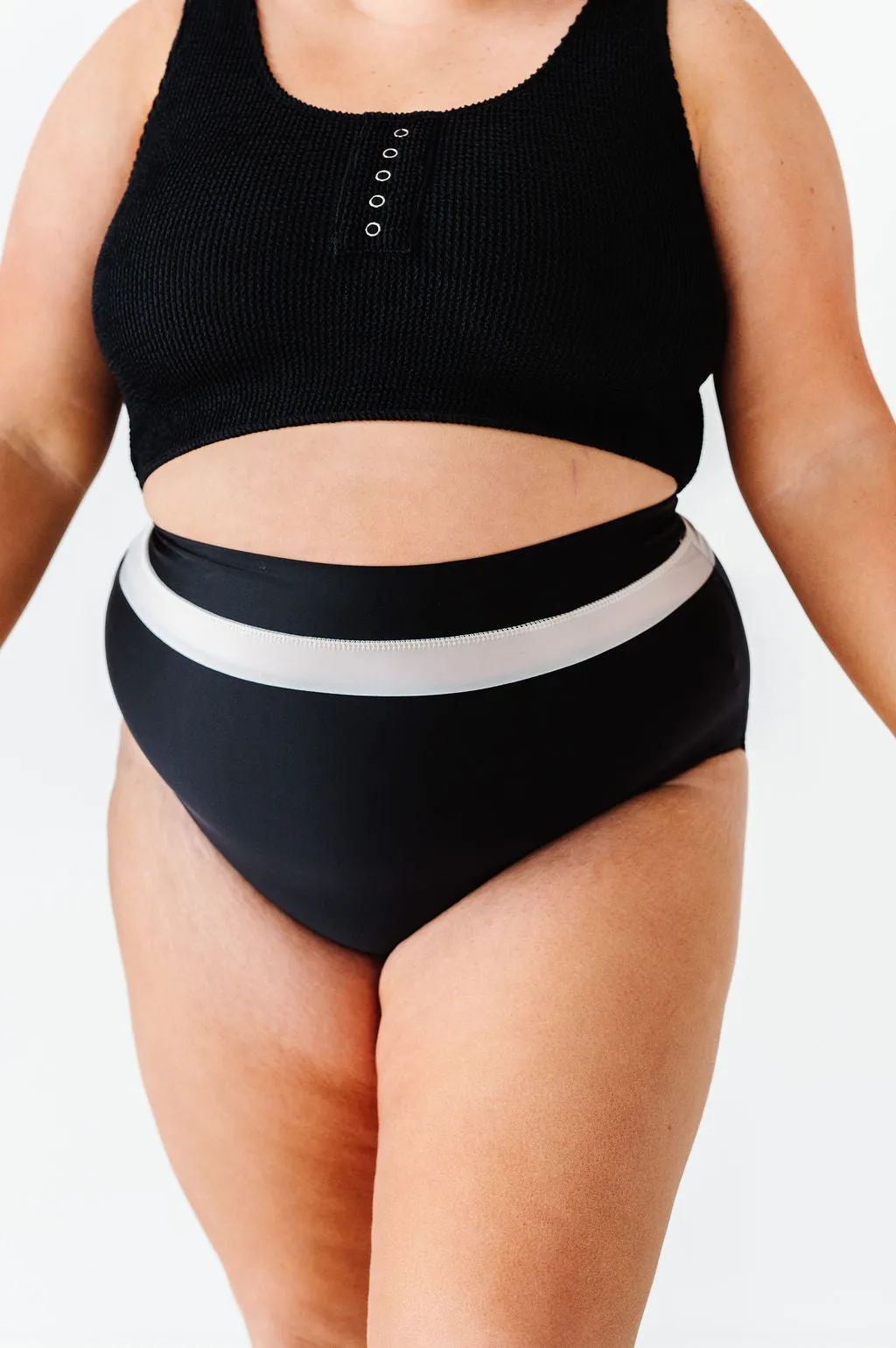 Monroe High Waisted Bottoms in Black & White