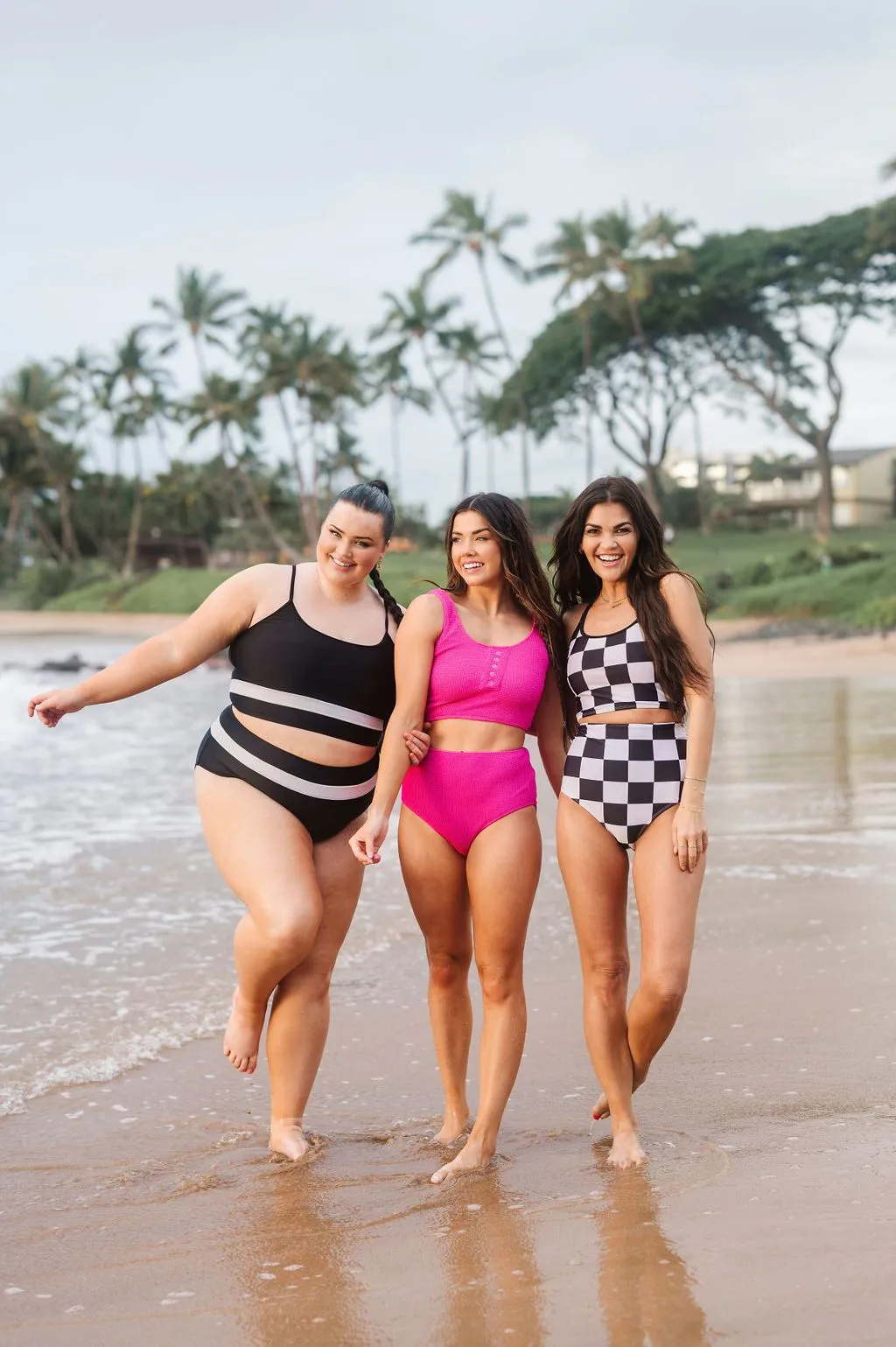 Monroe High Waisted Bottoms in Black & White