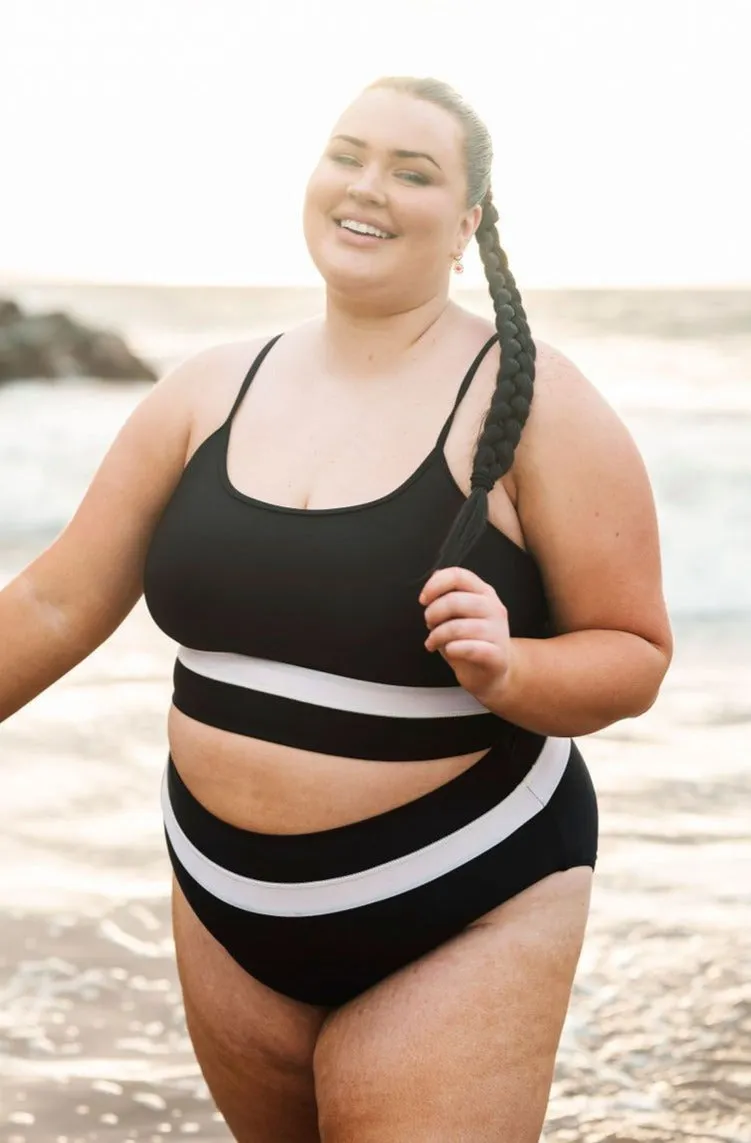 Monroe High Waisted Bottoms in Black & White