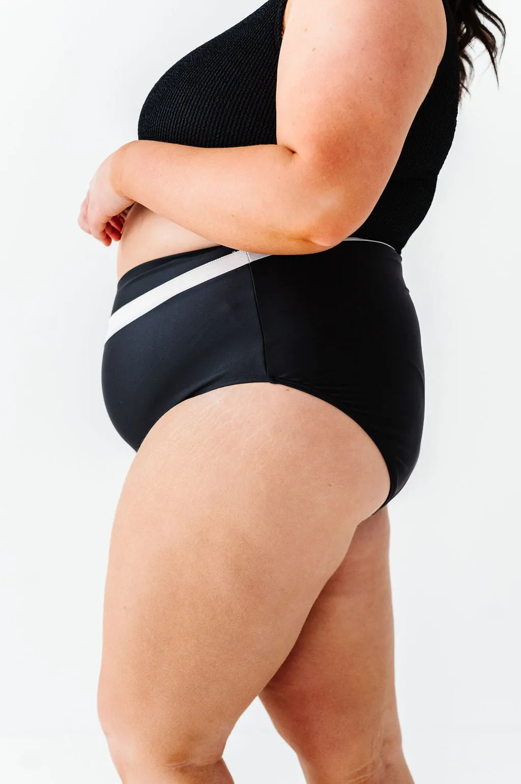 Monroe High Waisted Bottoms in Black & White