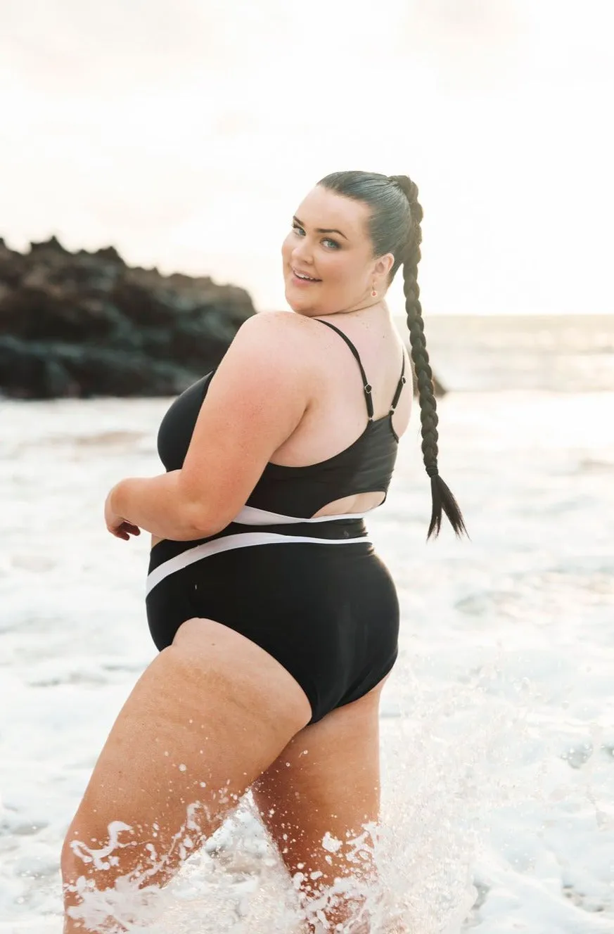 Monroe High Waisted Bottoms in Black & White