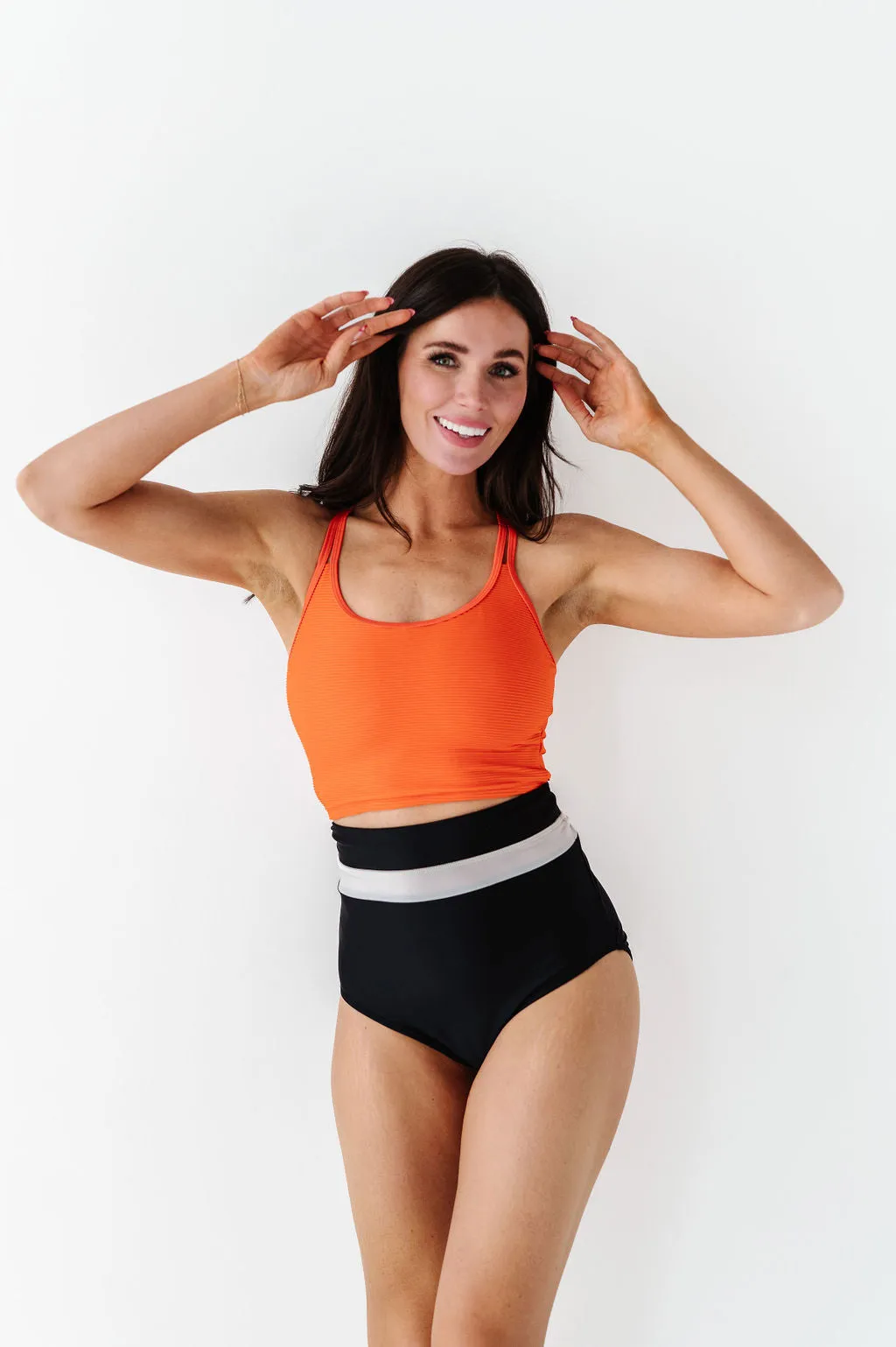 Monroe High Waisted Bottoms in Black & White