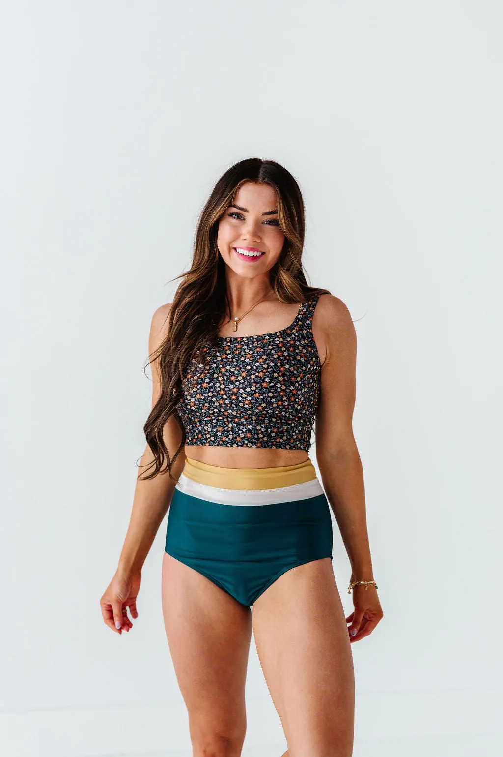 Monroe High Waisted Bottoms in Laguna