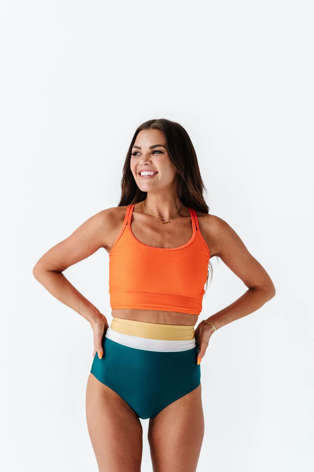 Monroe High Waisted Bottoms in Laguna