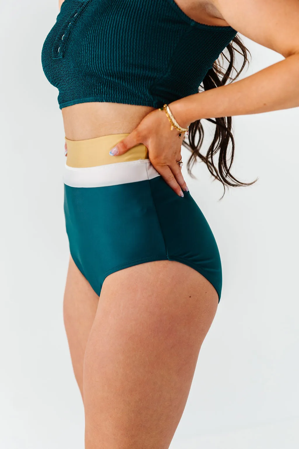 Monroe High Waisted Bottoms in Laguna