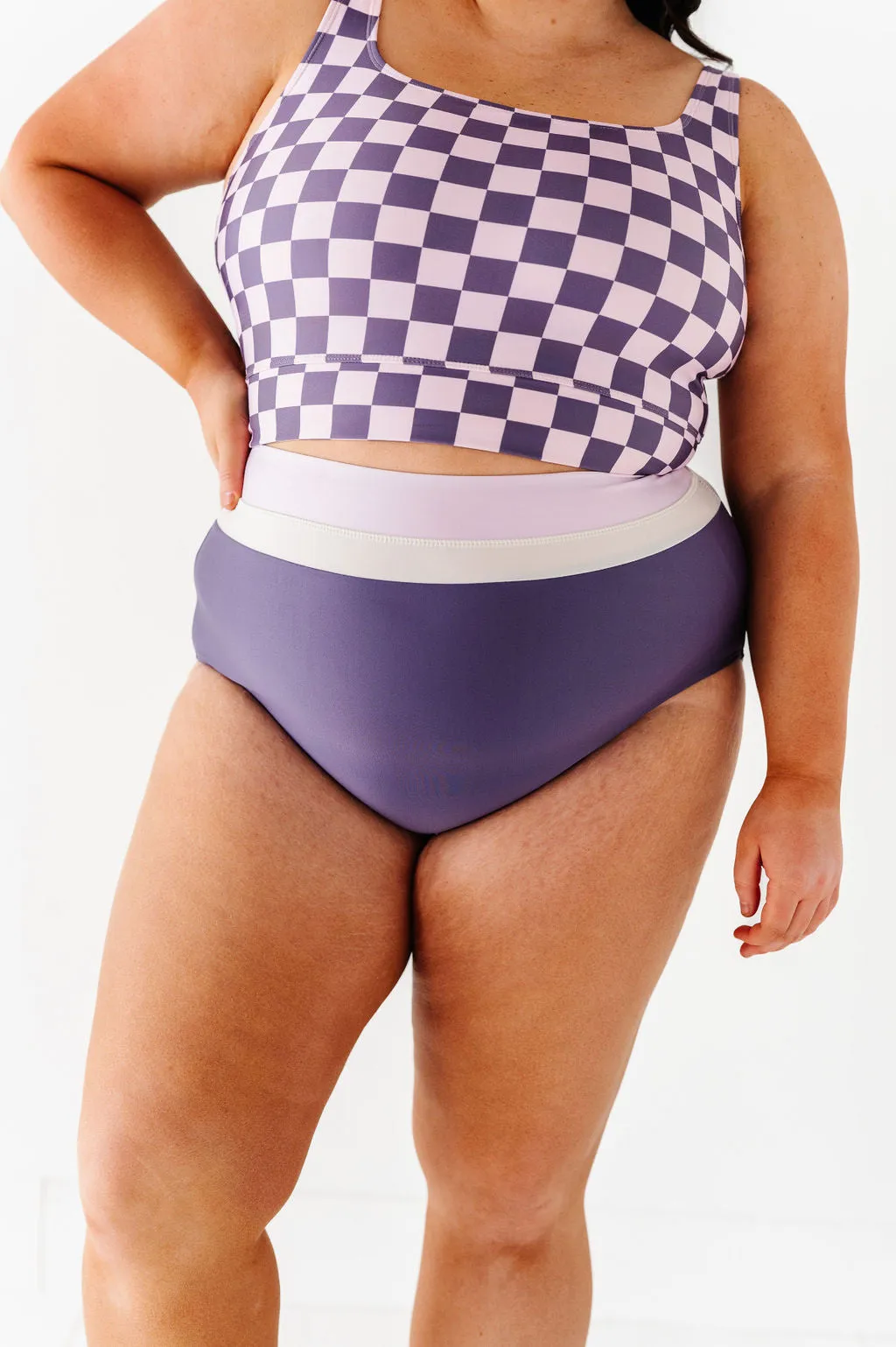 Monroe High Waisted Bottoms in Mulberry