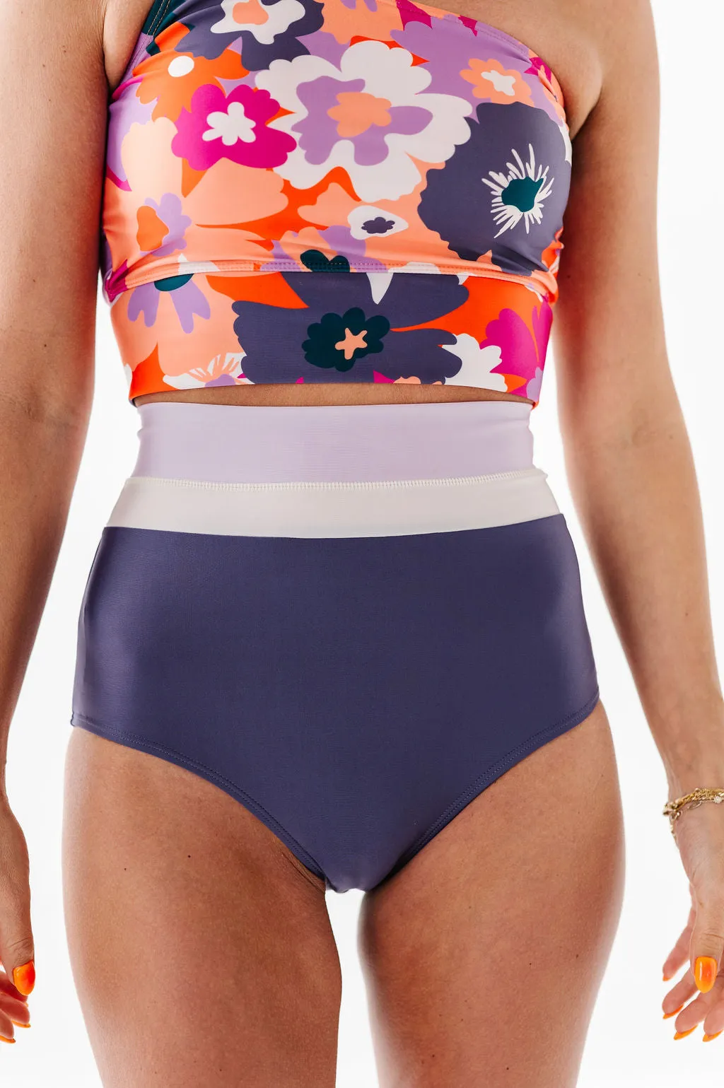 Monroe High Waisted Bottoms in Mulberry