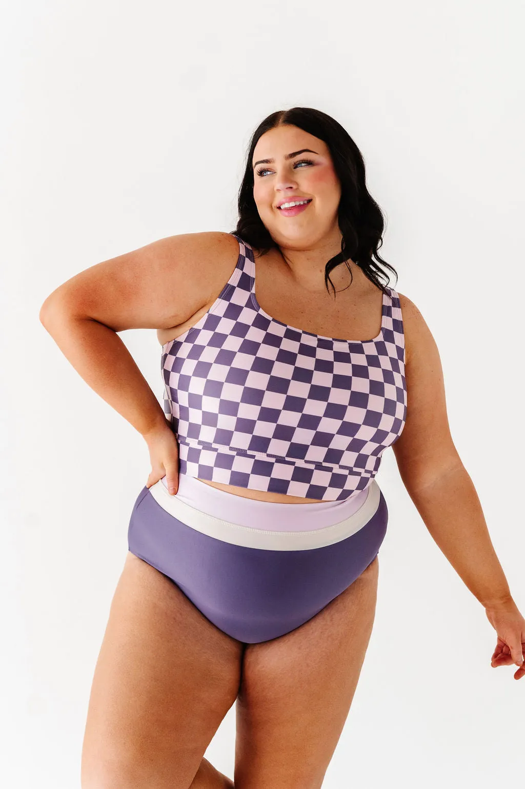 Monroe High Waisted Bottoms in Mulberry