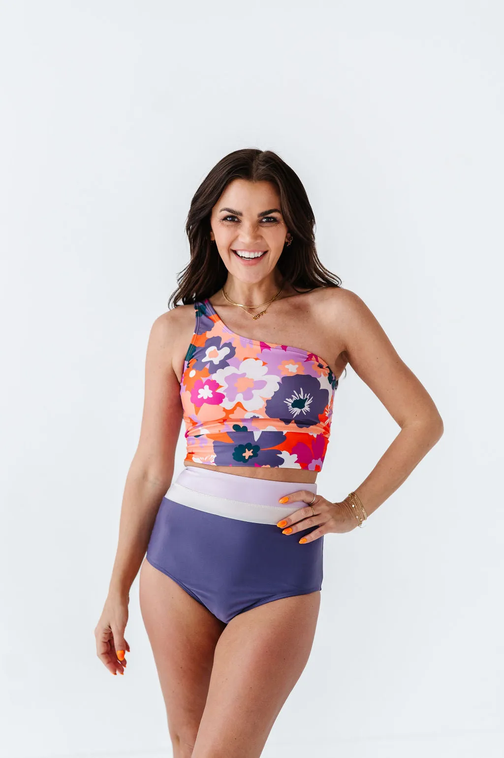 Monroe High Waisted Bottoms in Mulberry