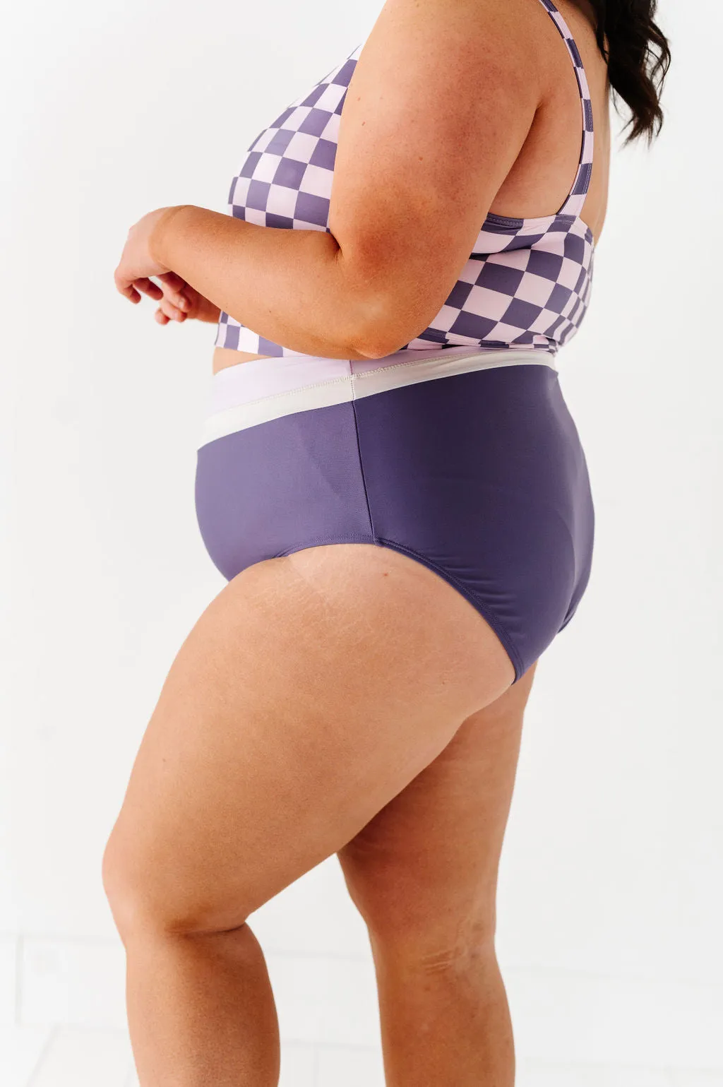 Monroe High Waisted Bottoms in Mulberry