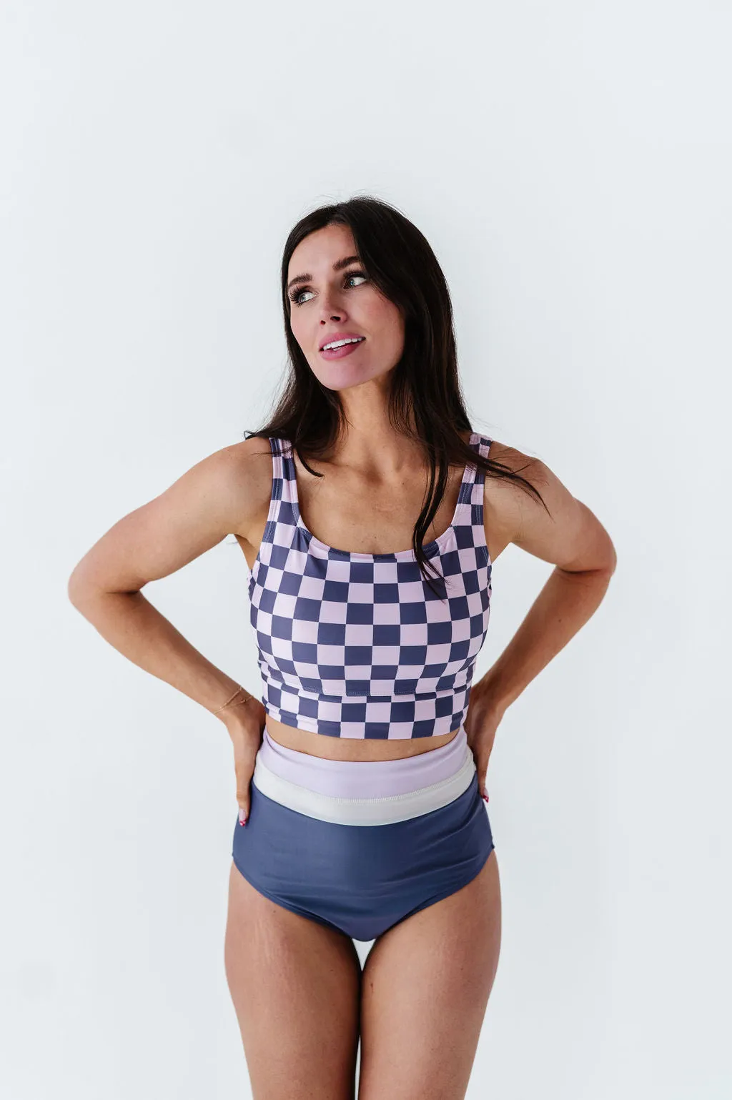 Monroe High Waisted Bottoms in Mulberry