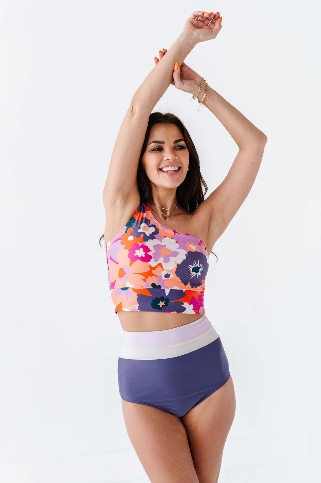 Monroe High Waisted Bottoms in Mulberry