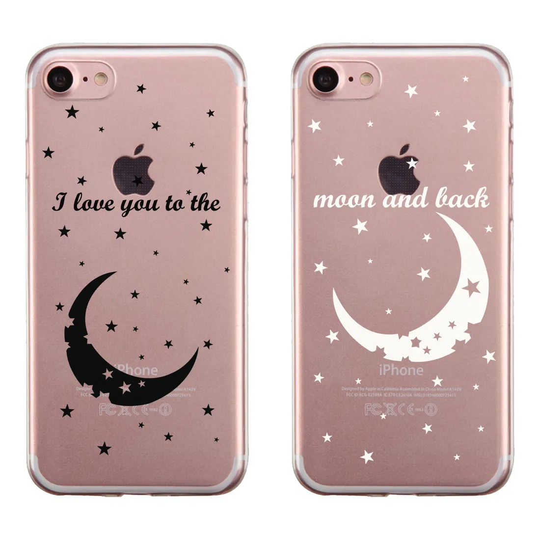 Moon And Back Pattern Couple Matching Phone Cases Humble Sweet Gift