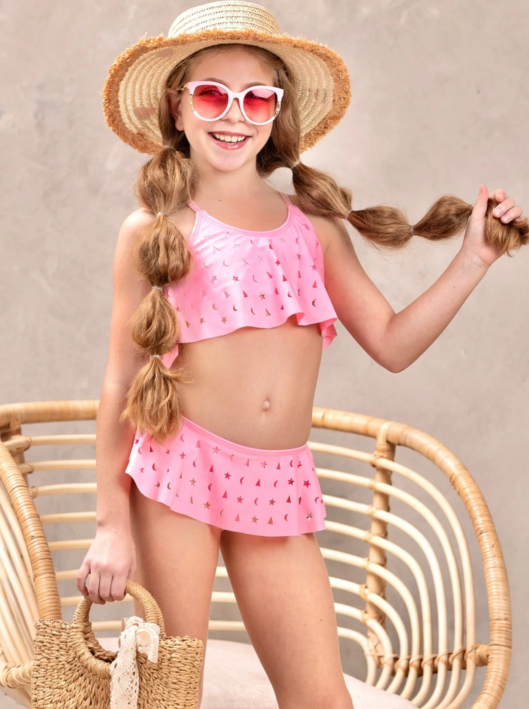 Moon N' Stars Skirted Two Piece Swimsuit