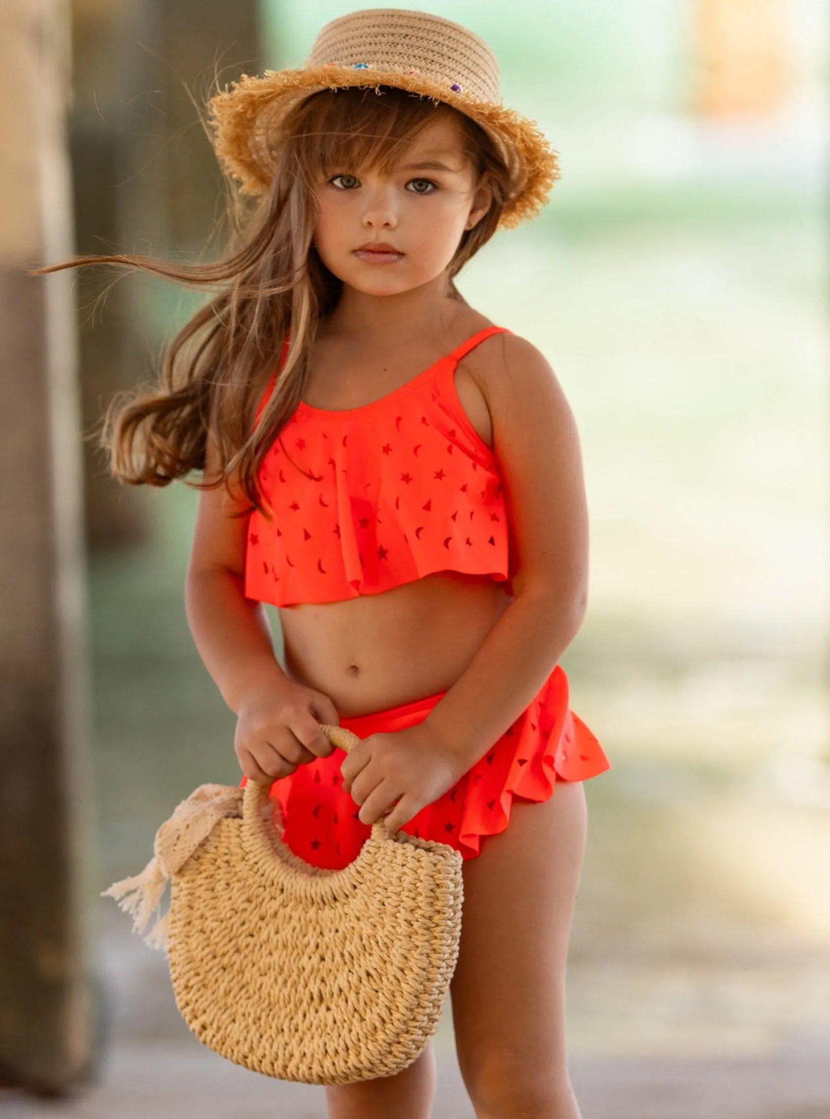 Moon N' Stars Skirted Two Piece Swimsuit