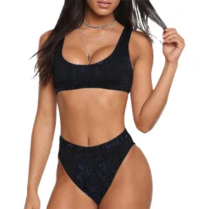MORPHO HIEROGLYH Sport Top & High-Waisted Bikini Swimsuit