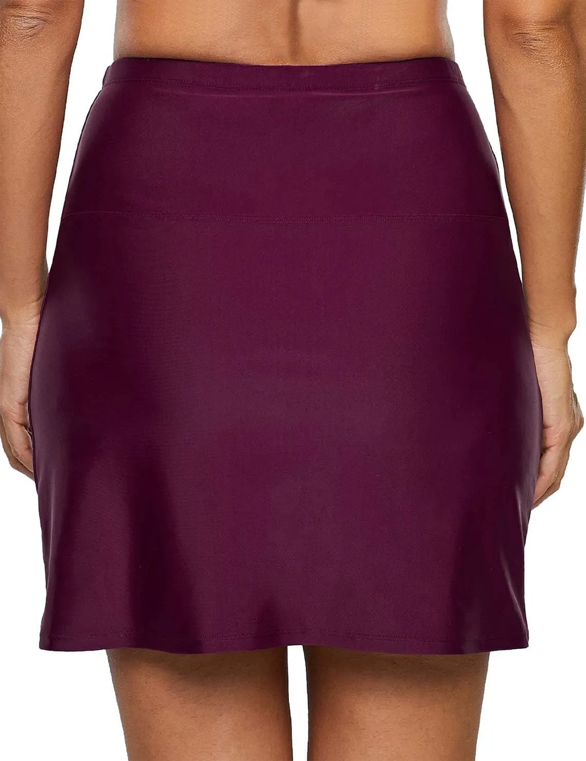 Mycoco Women's Swim Skirt High Waisted UV 50  Modest Swimsuit with Built-in Brief Tankini Bottom