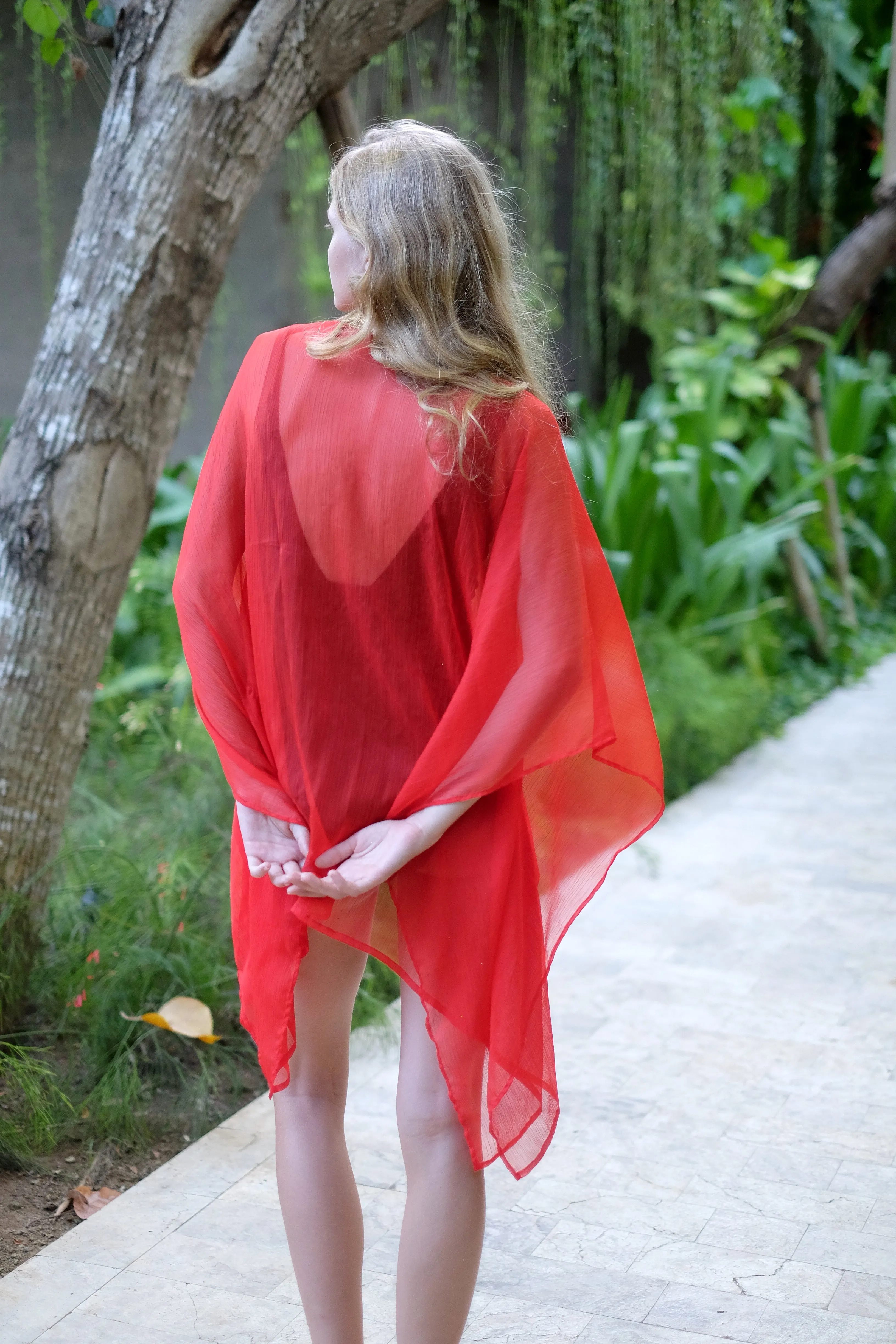 Nafeesa Women's Red Beach Kaftan