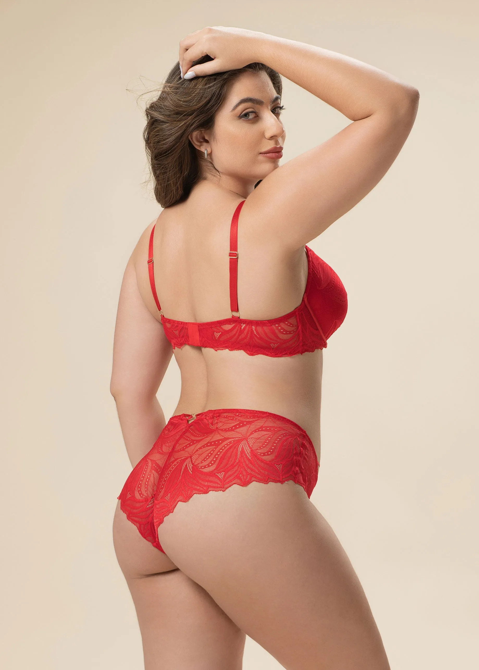 NATASHA Plus Sexy Red Lace Boyshorts Panties