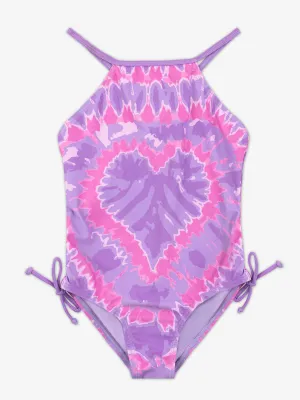 Naveah Heart Tie Dye Printed One Piece Swimsuit