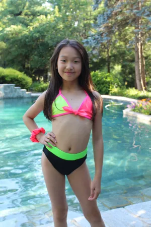 NEON COMBO HIGH WAISTED BIKINI/TIES