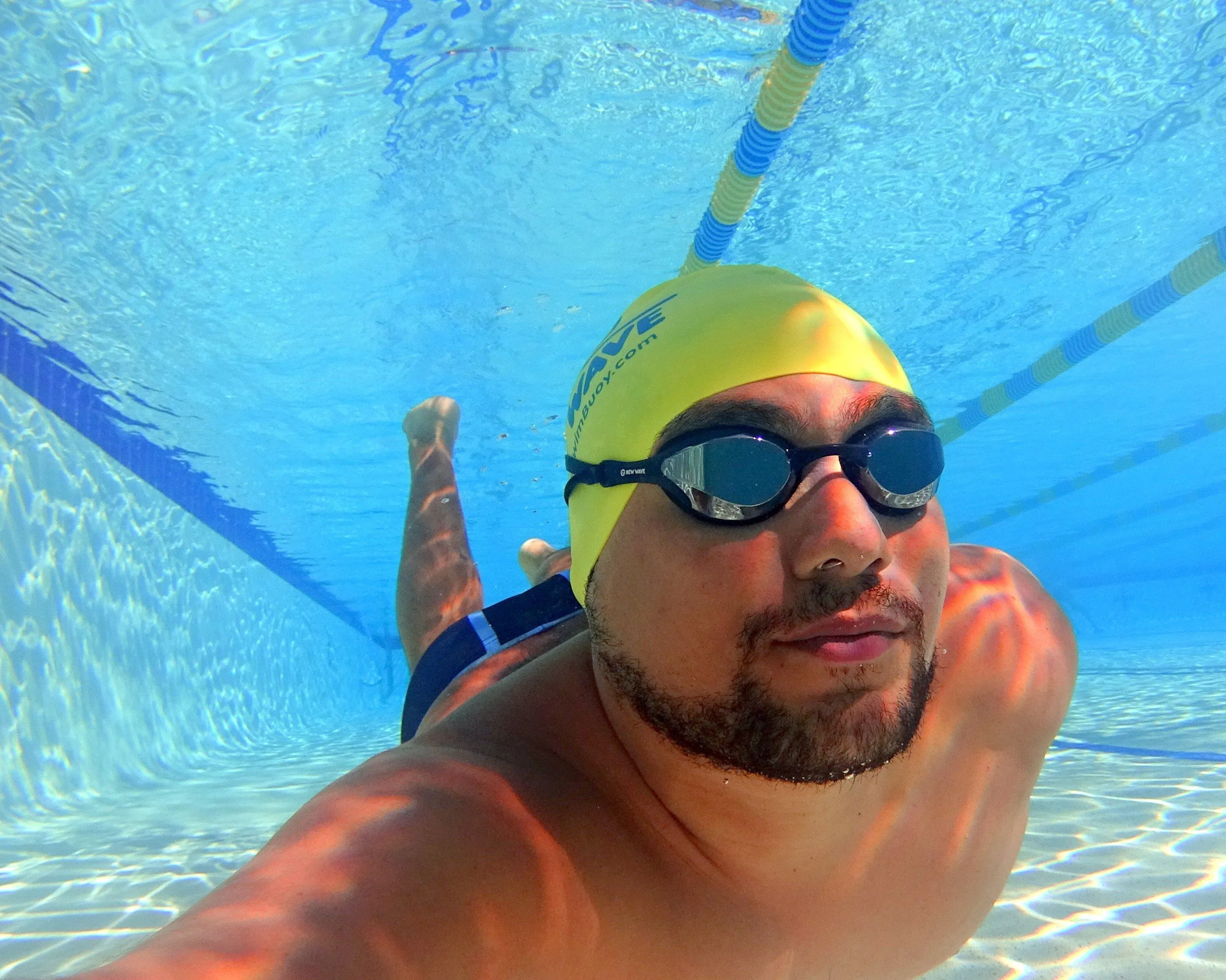 New Wave Swim Goggles - Fusion 2.0 (Silver Rush = Mirror Lens in Black Frames)