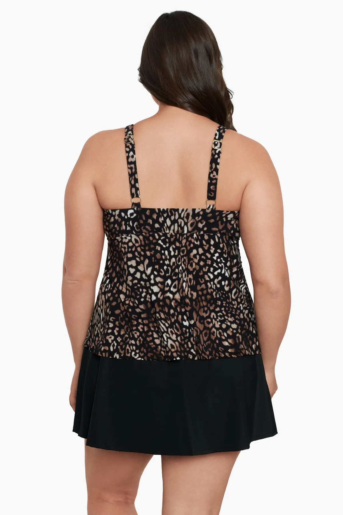 Night Cheetah Plus Size Cara Tankini Top
