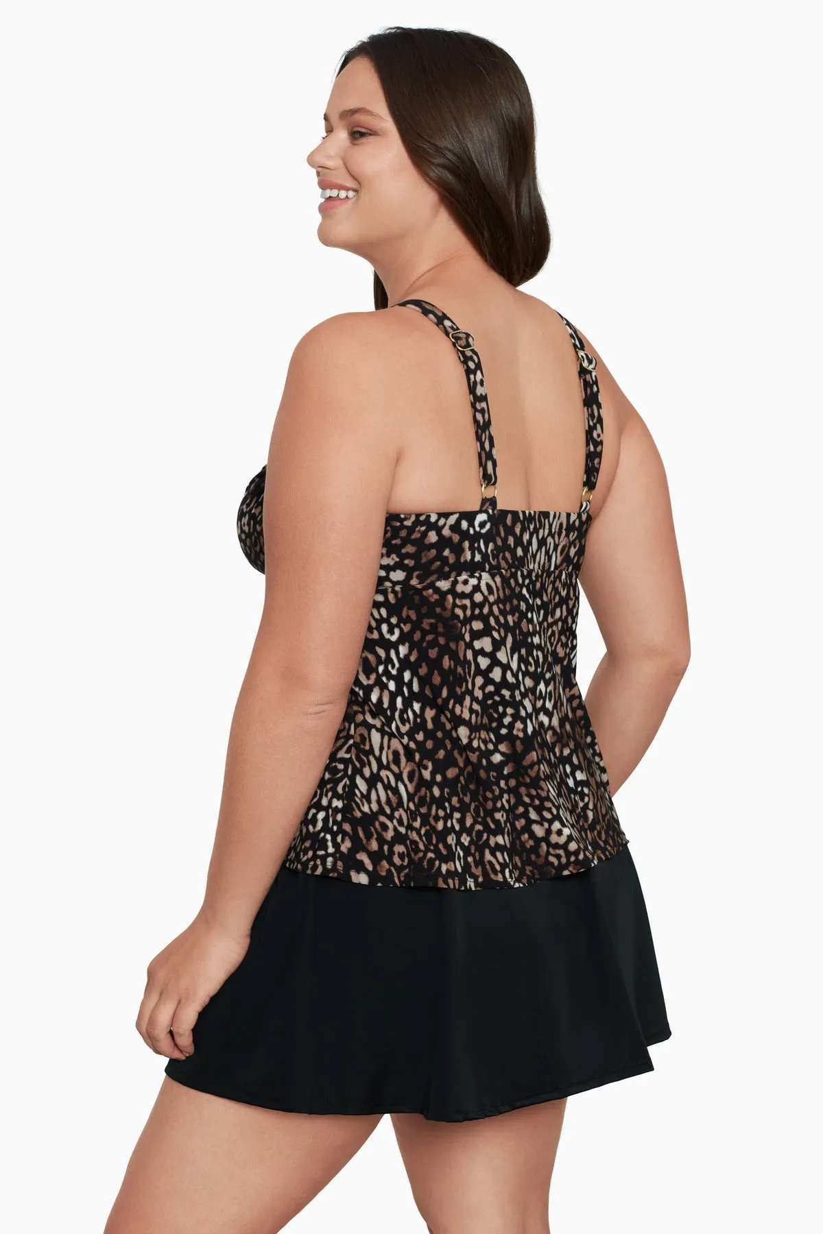 Night Cheetah Plus Size Cara Tankini Top