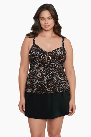 Night Cheetah Plus Size Cara Tankini Top