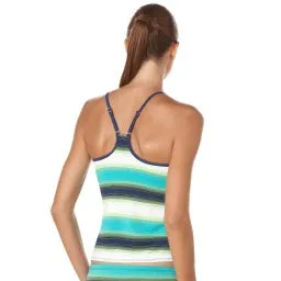 NIKE SWIM Interrupted Stripe Racerback Tankini Top
