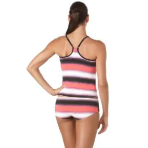 NIKE SWIM Interrupted Stripe Racerback Tankini Top