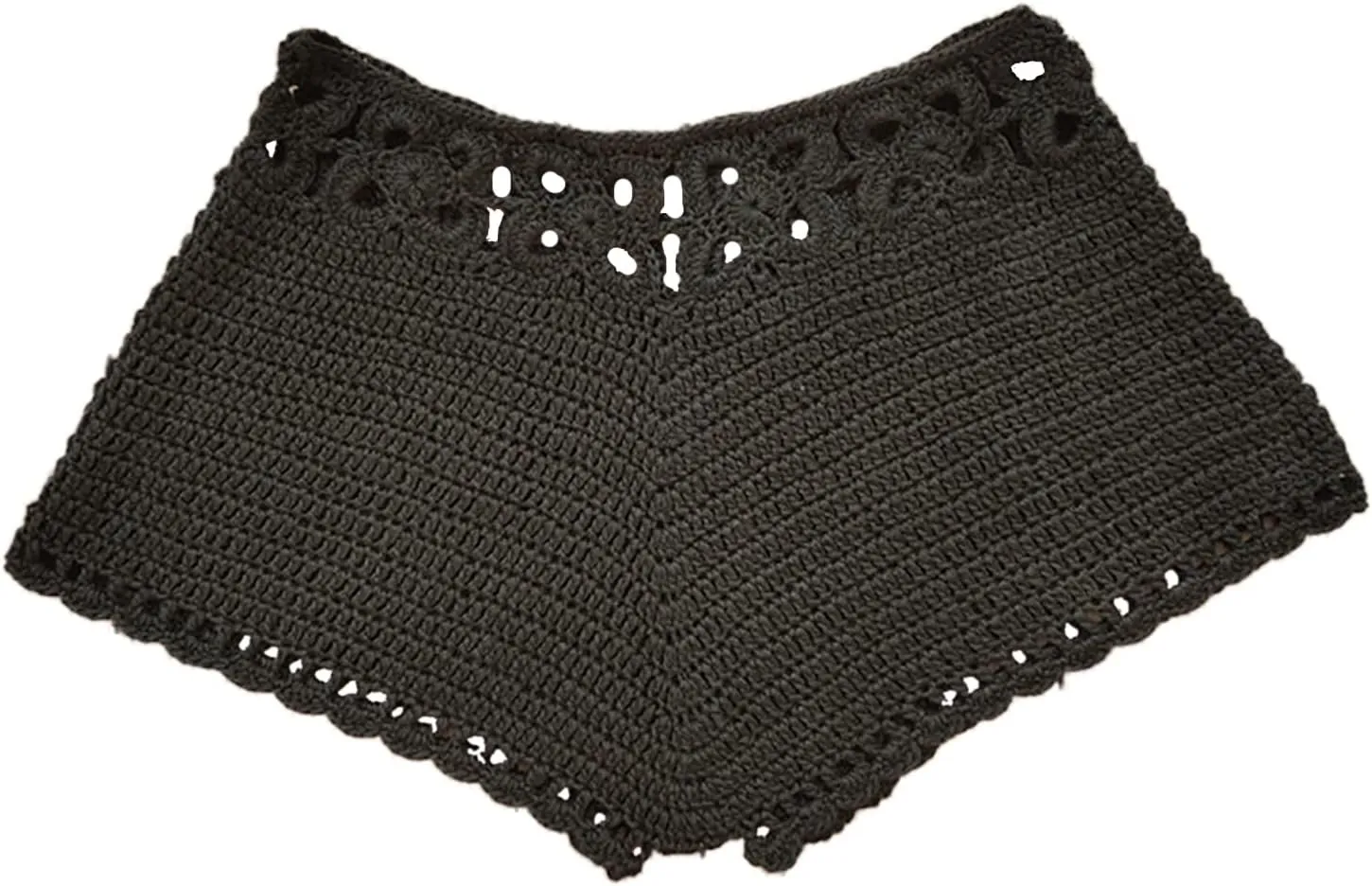 Nituyy Women Crochet Hallow Out Cover Up Shorts Knitted High Waisted Swimsuit Bottom Beach See Through Swimwear Coverups