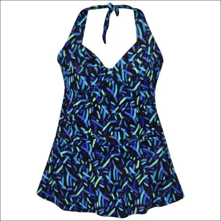 NWSC Women’s Plus Size Retro Halter Swimdress Swimsuit 18-24W