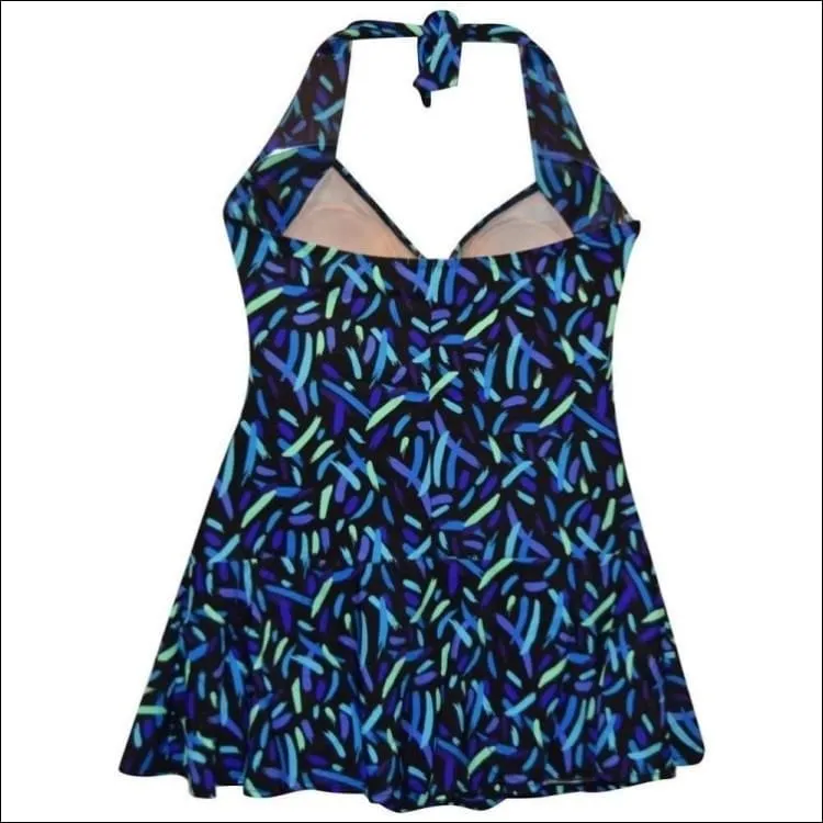 NWSC Women’s Plus Size Retro Halter Swimdress Swimsuit 18-24W