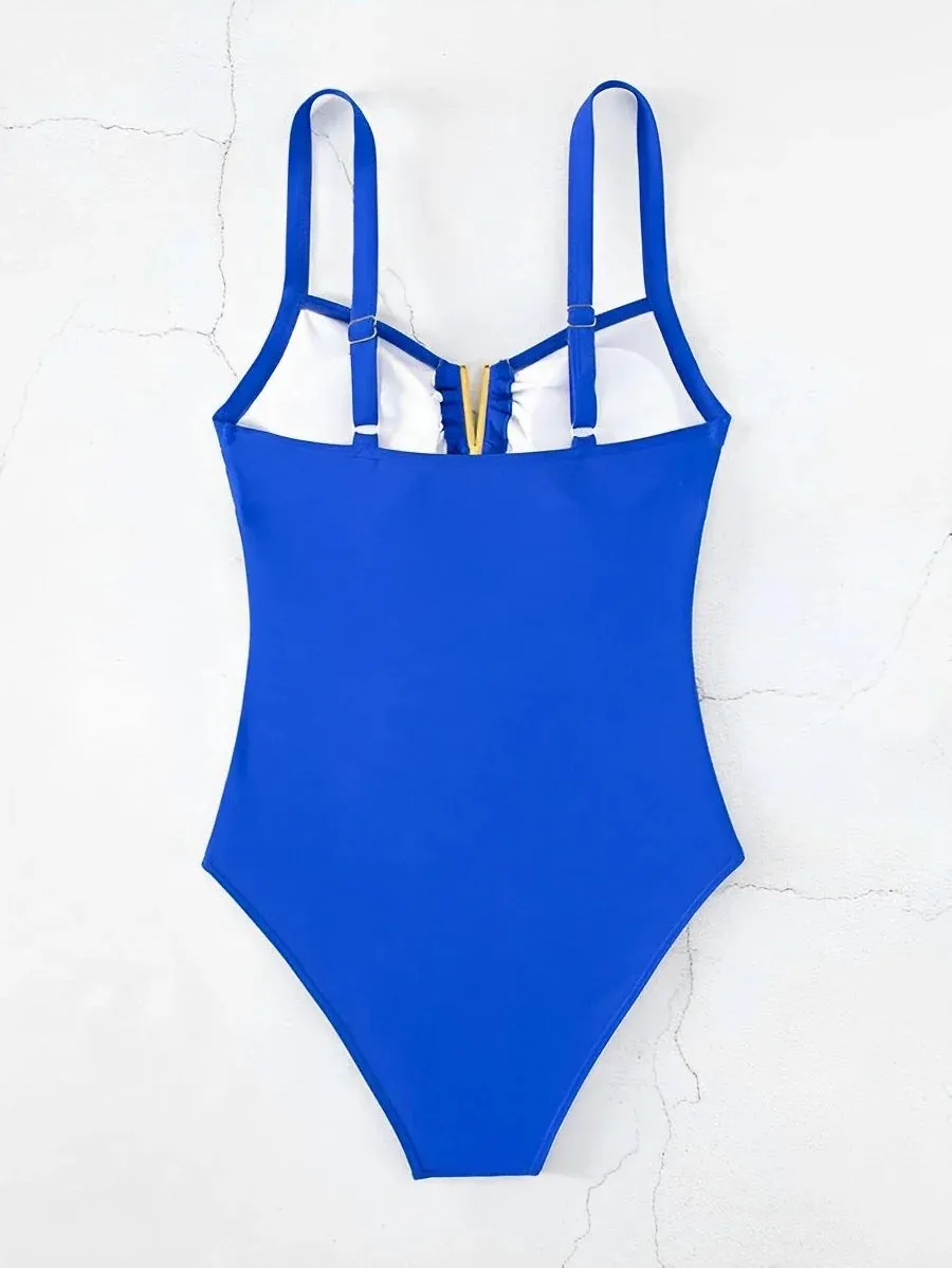 Oceanic Full-Coverage V-Neck Swimwear for Women Who Love Water Sports