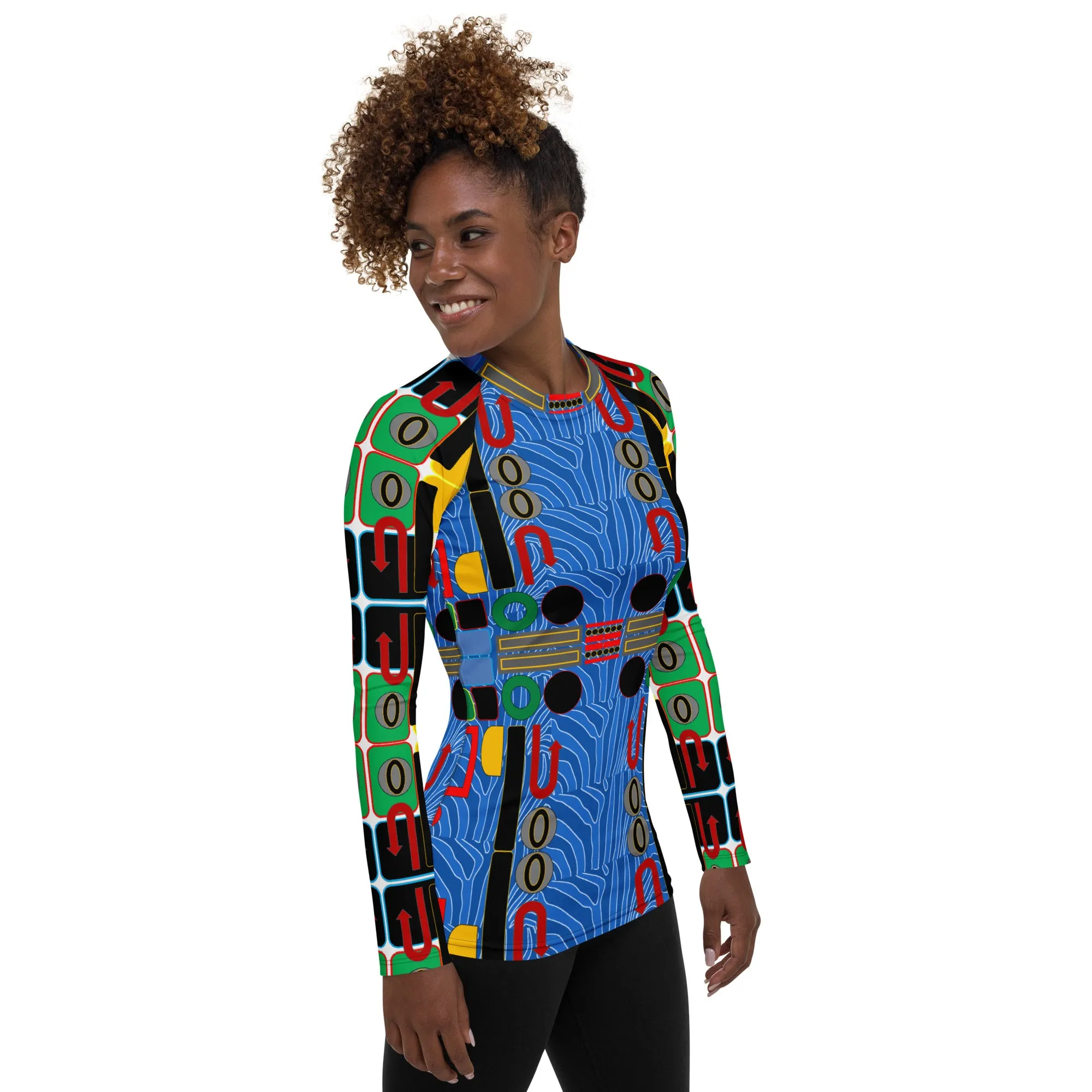 OD SIG-Symbol inspired Women's Rash Guard BLU3