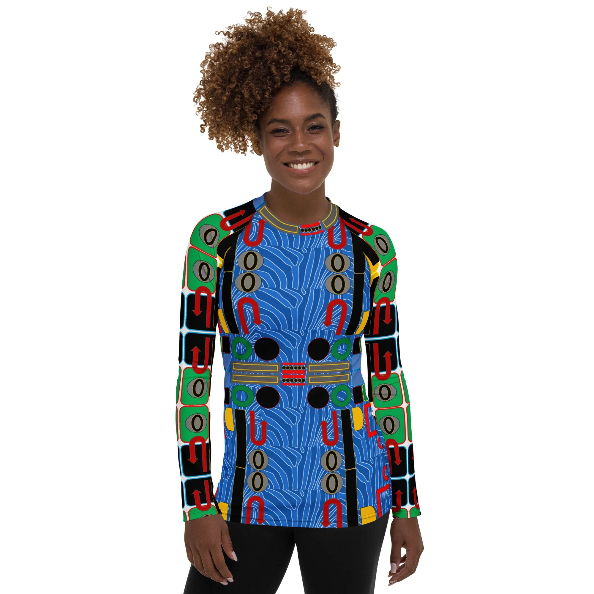 OD SIG-Symbol inspired Women's Rash Guard BLU3