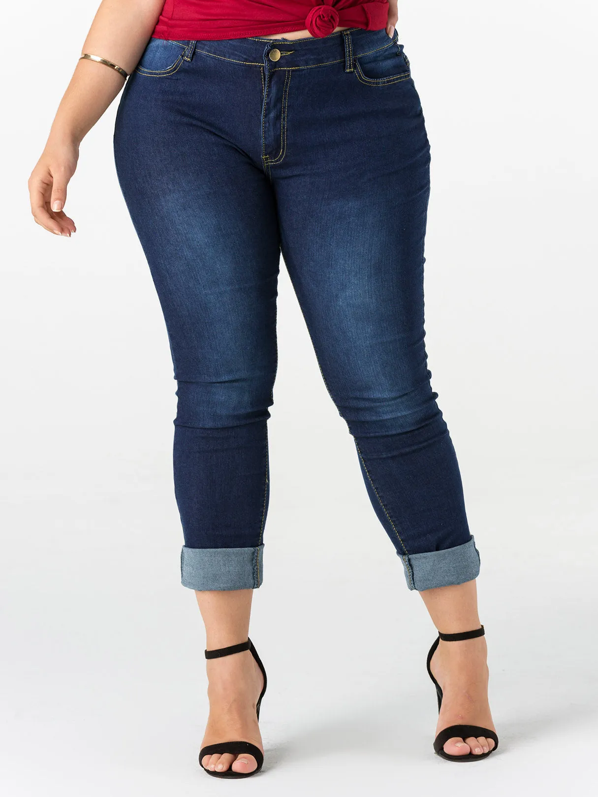 OEM ODM Plain Zip Back Bodycon Dark Blue Plus Size Bottoms