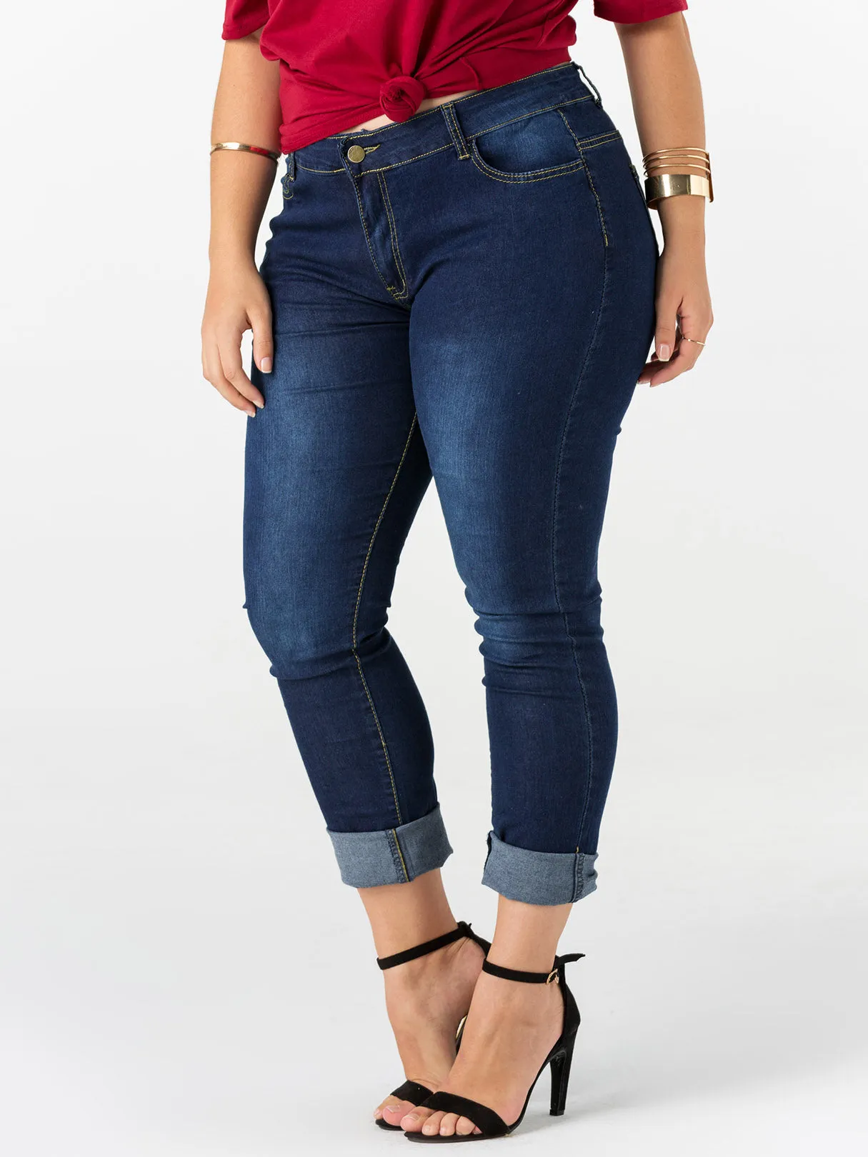 OEM ODM Plain Zip Back Bodycon Dark Blue Plus Size Bottoms