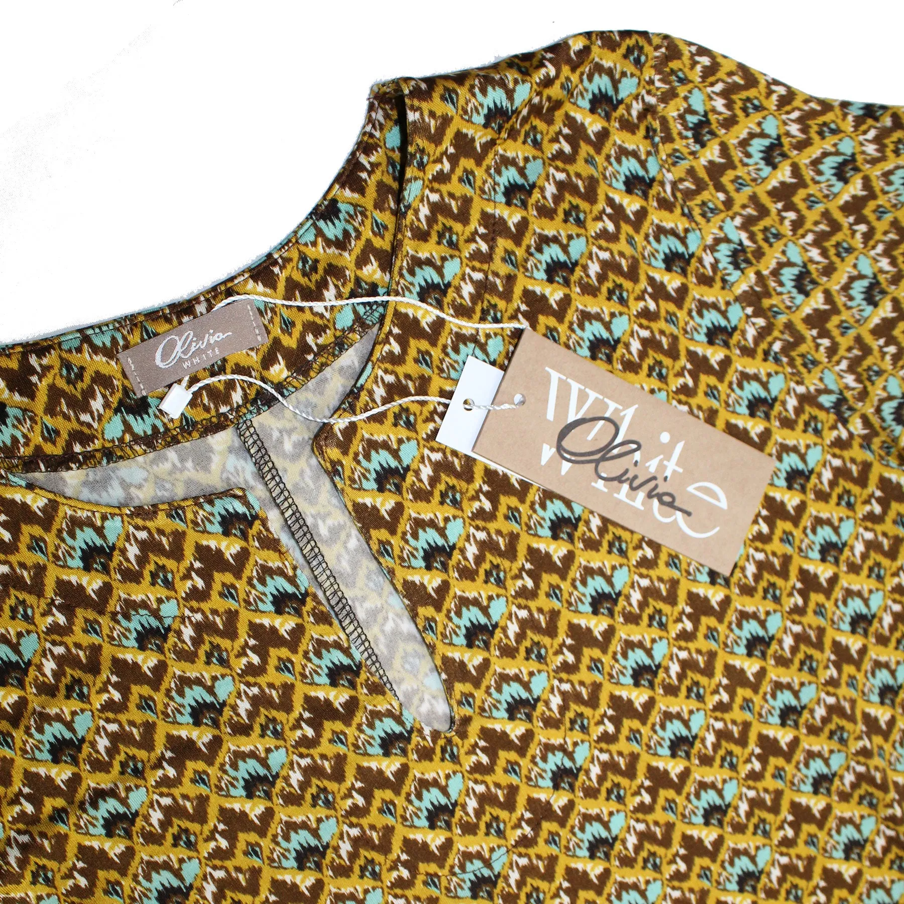 Olivia Kaftan Olive Pattern Women Beachwear - Hand Made In Italy