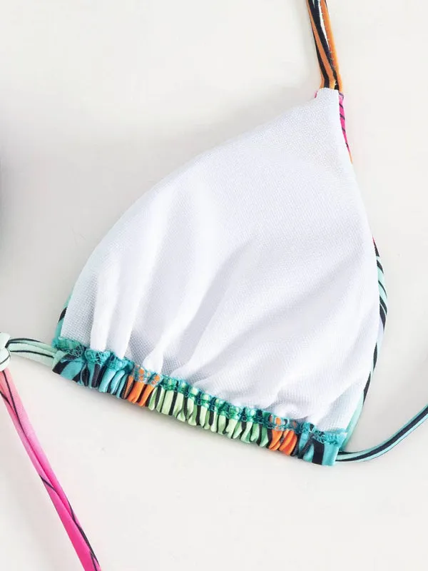 On-Piece Trikini Swimsuit with Wireless Triangle Bra