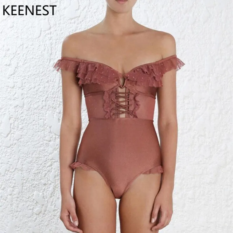 One Piece Padded Mesh Swimsuits -  Multiple colours
