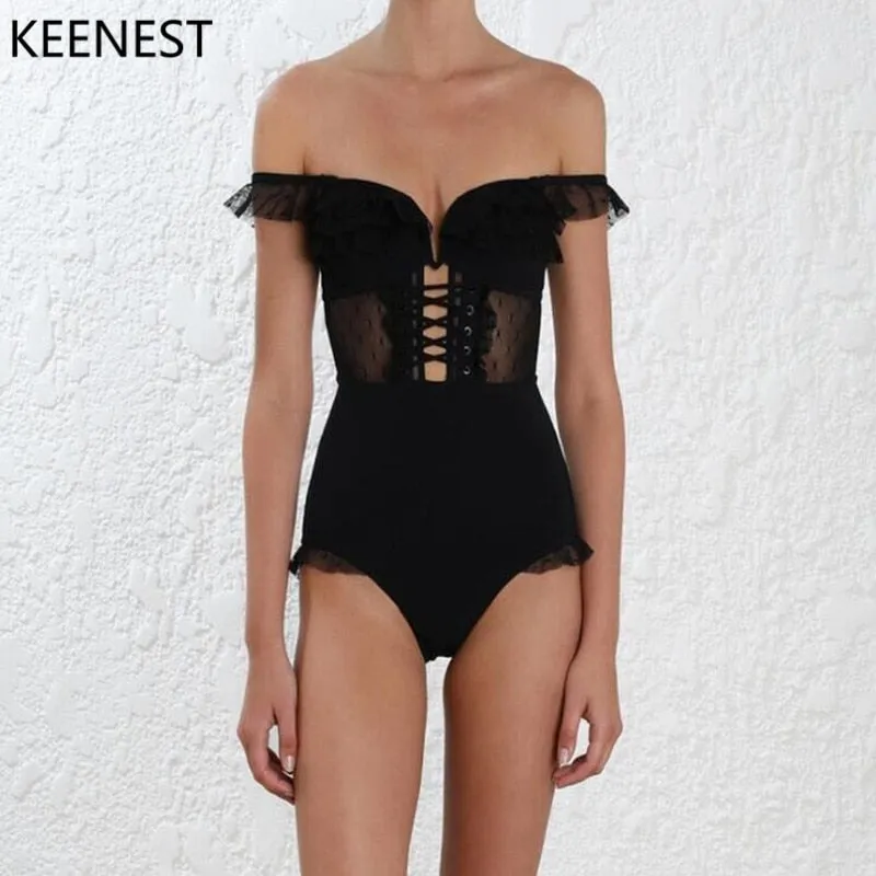 One Piece Padded Mesh Swimsuits -  Multiple colours