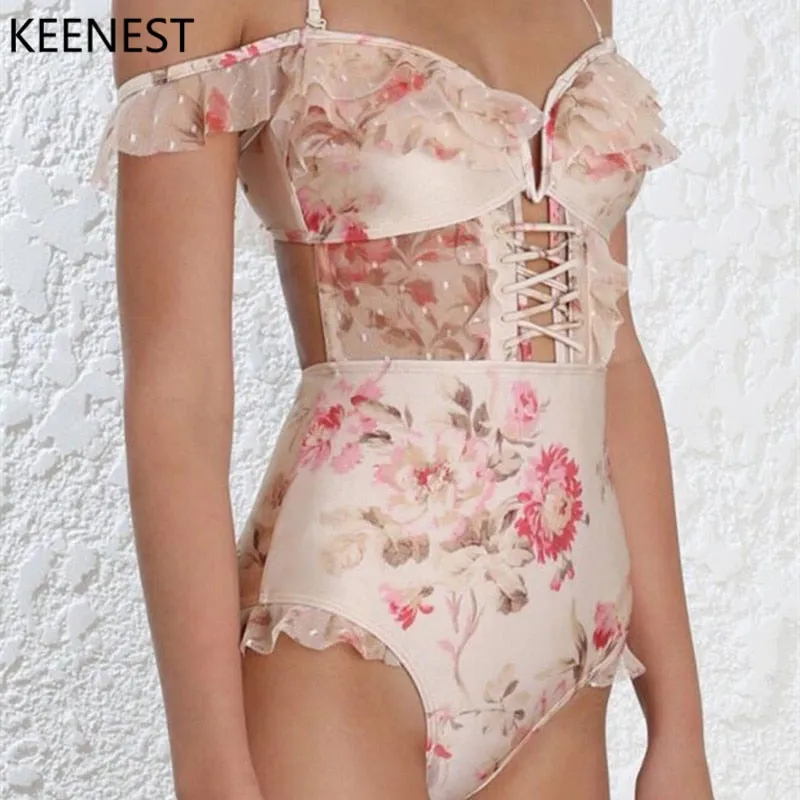 One Piece Padded Mesh Swimsuits -  Multiple colours