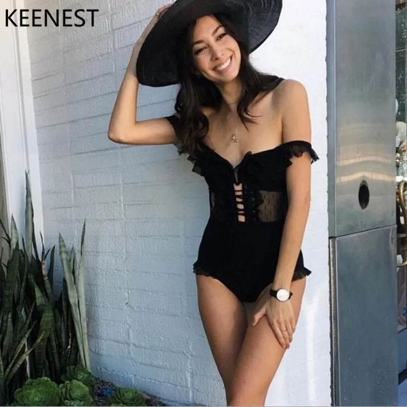 One Piece Padded Mesh Swimsuits -  Multiple colours