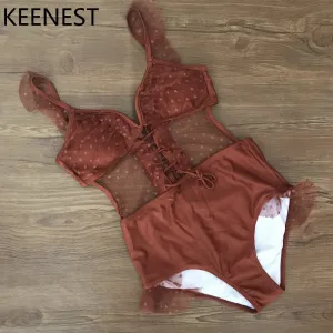 One Piece Padded Mesh Swimsuits -  Multiple colours