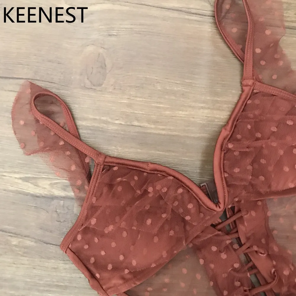One Piece Padded Mesh Swimsuits -  Multiple colours