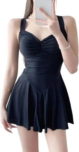 One Piece Swimsuit for Women,Tummy Control High Waisted Bathing Suit with Backless Design & Enhancing Cups